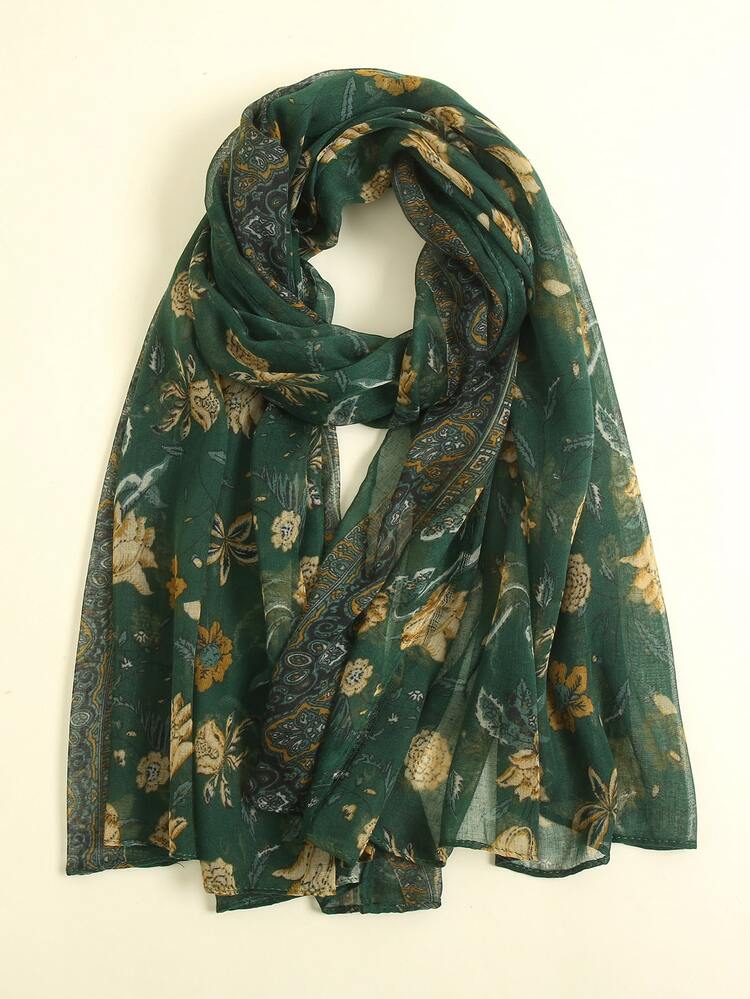 Khăn quàng cổ họa tiết hoa - Nhiều màu - Xem 1