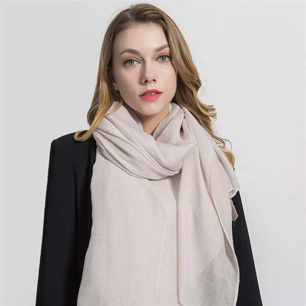 

Tassel Decor Scarf, Beige