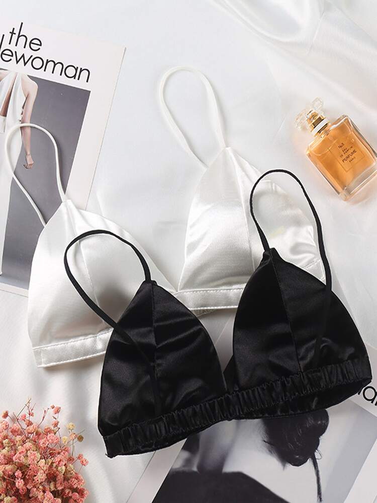 Girls 2pcs Cami Bralette - Black and White - View 2