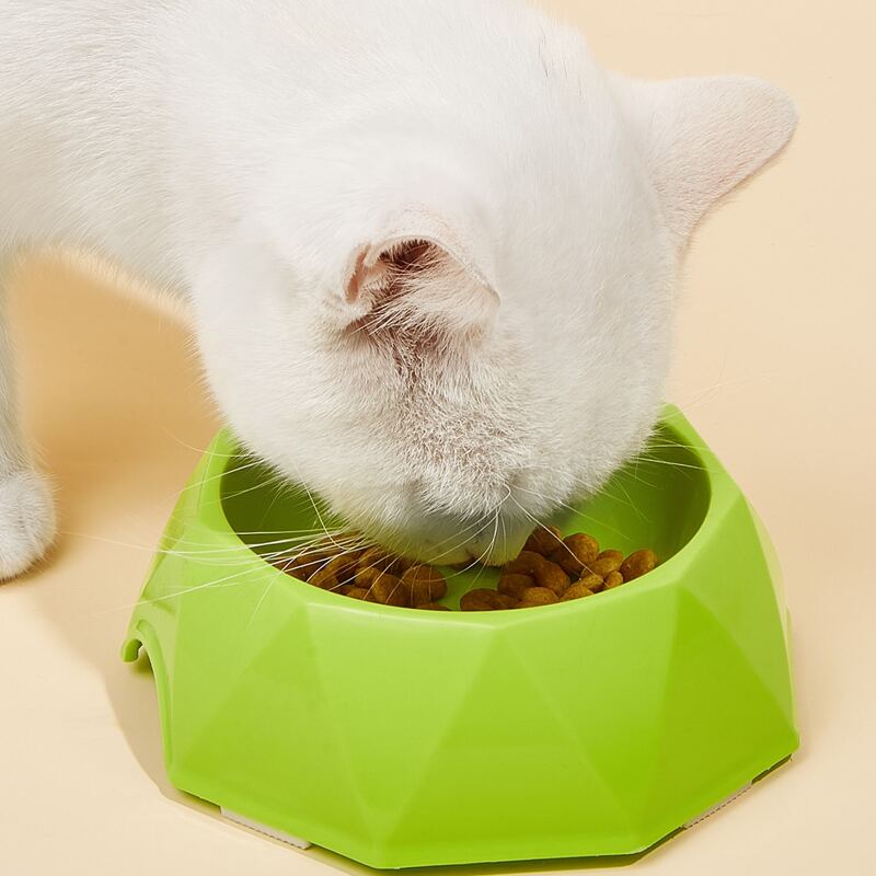 

1pc Solid Plastic Slow Feeder Pet Bowl, Green