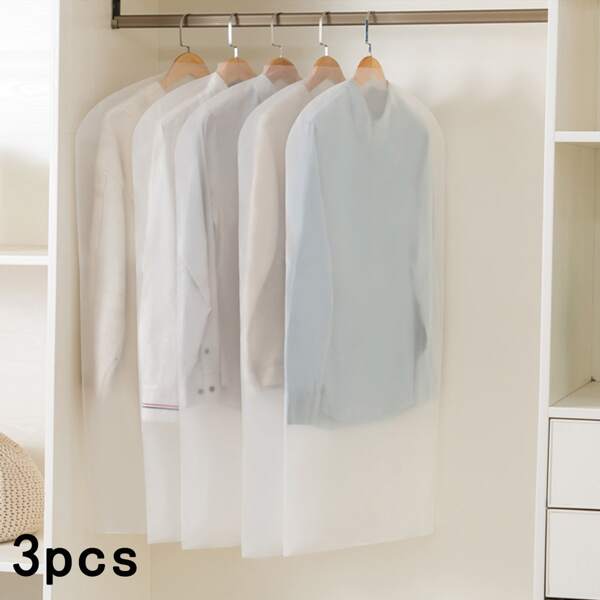 

3pcs Clothes Storage Dust Bag, Clear