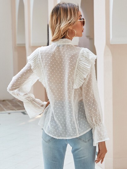 サ*チ様 完売品 2way Sleeve Dot Ruffle Blouse サ*チ様 完売品 2way