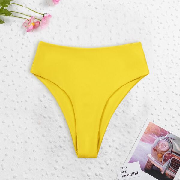 

High Waisted Bikini Panty, Yellow
