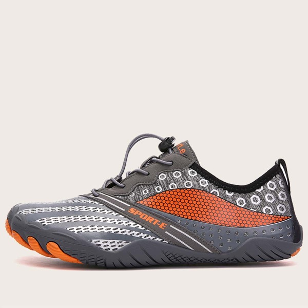 

Men Lace-up Front Colorblock Water Shoes, Grey