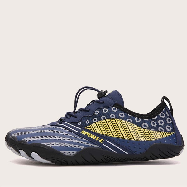 

Men Lace-up Front Colorblock Water Shoes, Blue