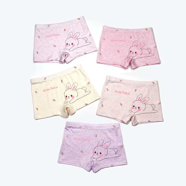 

Toddler Girls 5pcs Cartoon Graphic Underwear, Multicolor