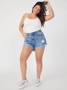 SHEIN BASICS Hơn Cami ngọn Bông Chất rắn Phù hợp - trắng - Xem 6