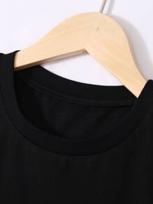 Flirla Cartoon Graphic Round Neck Tee