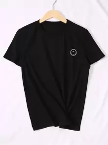 Flirla Cartoon Graphic Round Neck Tee