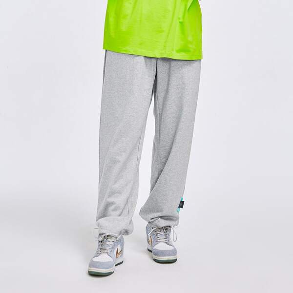 

Men Drawstring Waist Sweatpants, Light grey
