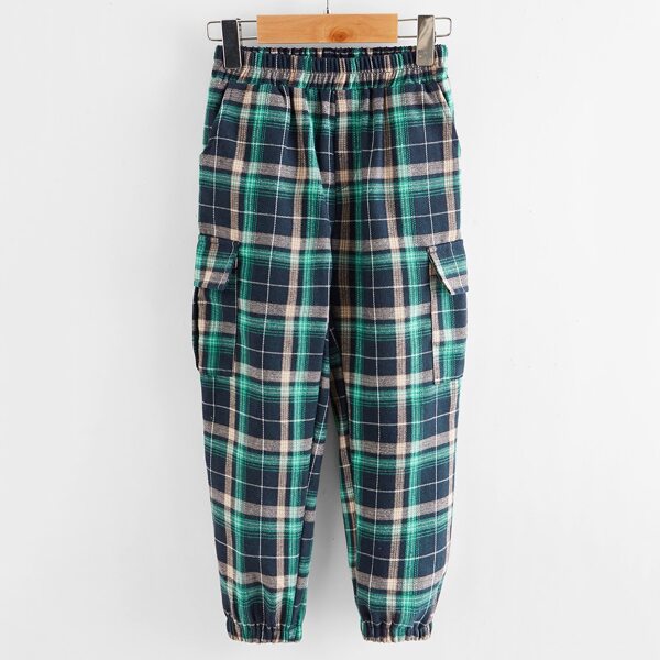 

Toddler Boys Plaid Flap Pocket Cargo Pants, Multicolor