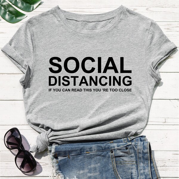 

Slogan Graphic Short Sleeve Tee, Grey