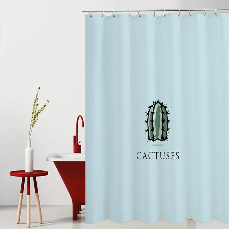 

Cactus Print Shower Curtain, Blue