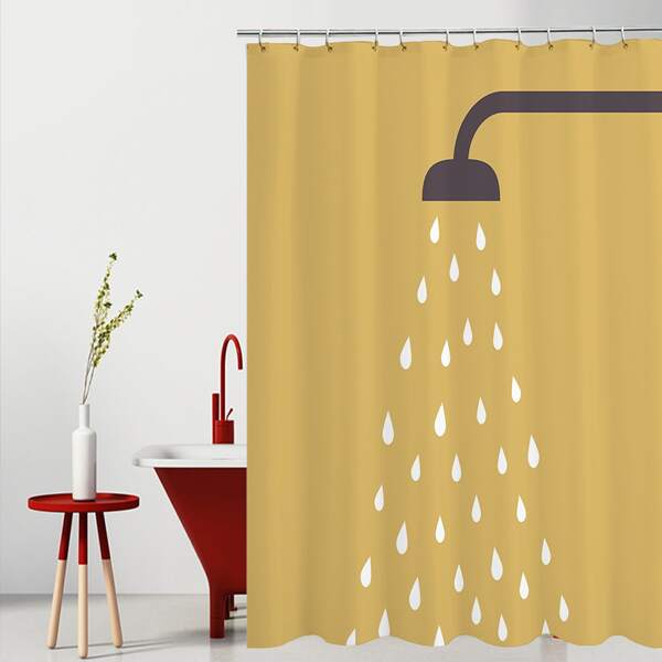 

Shower Print Shower Curtain, Khaki