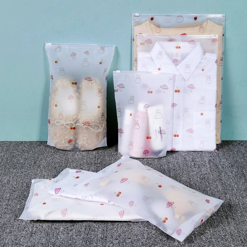 

18pcs Cartoon Graphic Travel Clothes Storage Bag, Clear