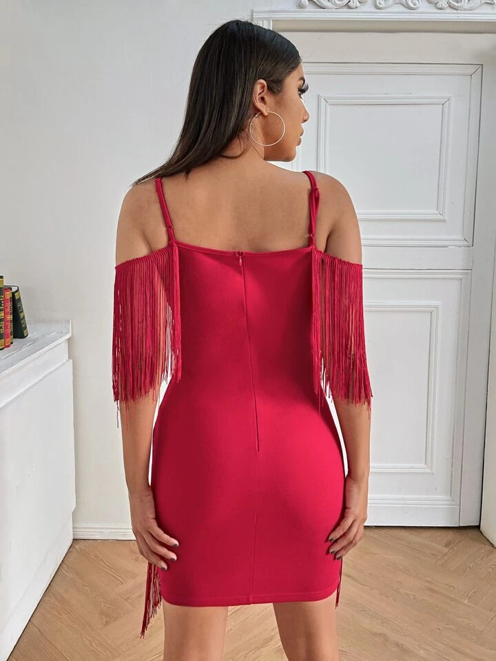 red cami bodycon dress VELVET BODYCON DRESS WITH THIN STRAPS | CULT MIA