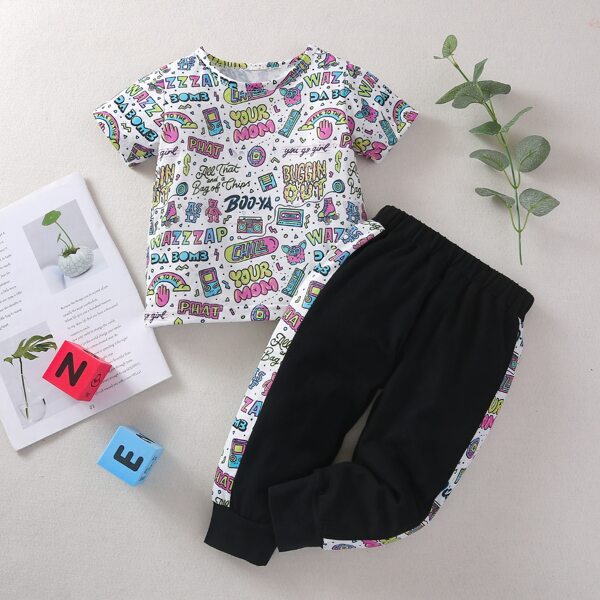 

Baby Boy Letter Graphic Tee With Sweatpants, Multicolor