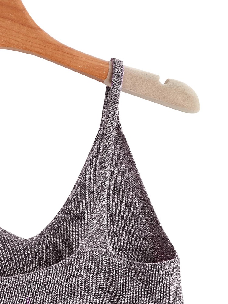 Solid Ribbed Knit Top - Dusty Purple - View 4