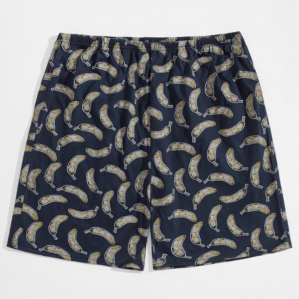 

Men All Over Banana Print Sleep Shorts, Multicolor