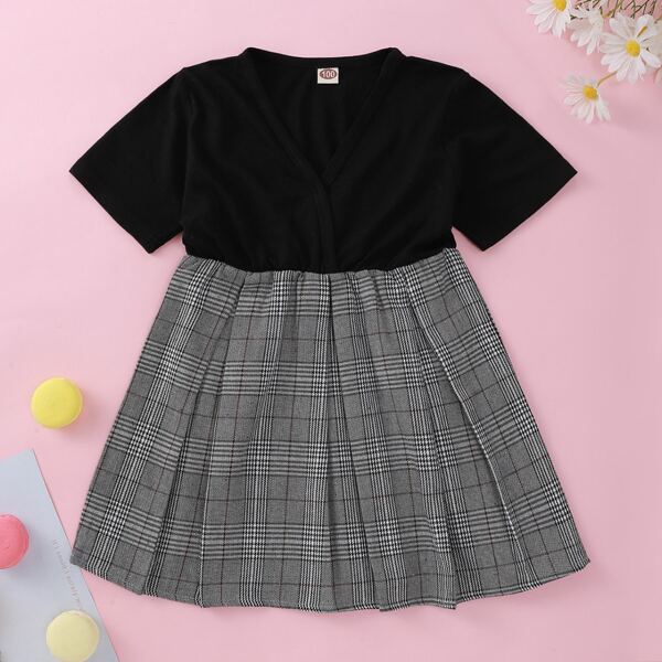 

Toddler Girls Surplice Front Plaid Babydoll Dress, Multicolor