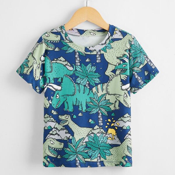 

Toddler Boys Dinosaur Print Tee, Multicolor