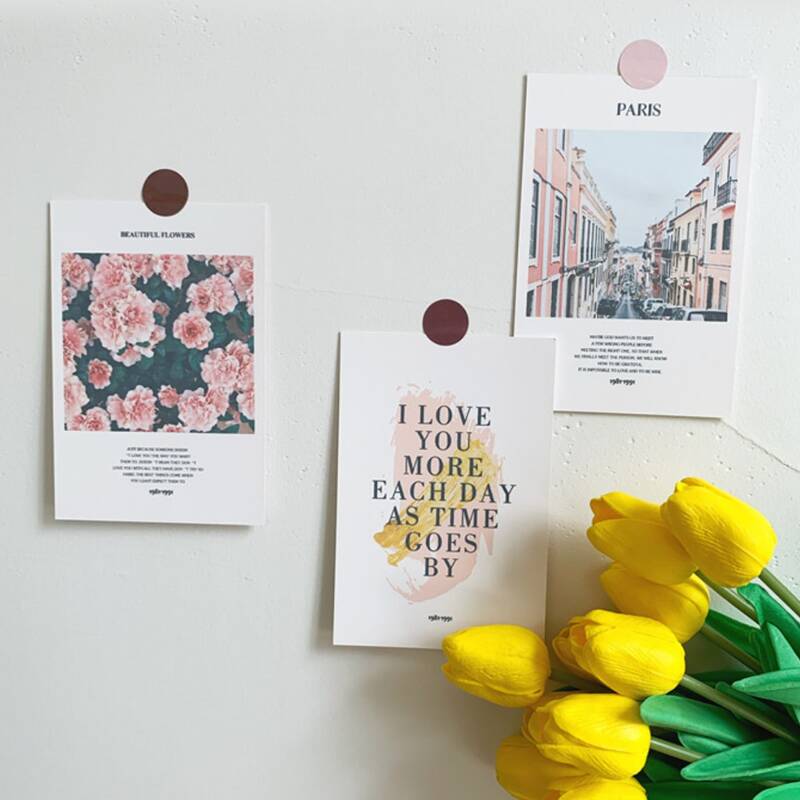 

3pcs Mixed Pattern Card, Multicolor