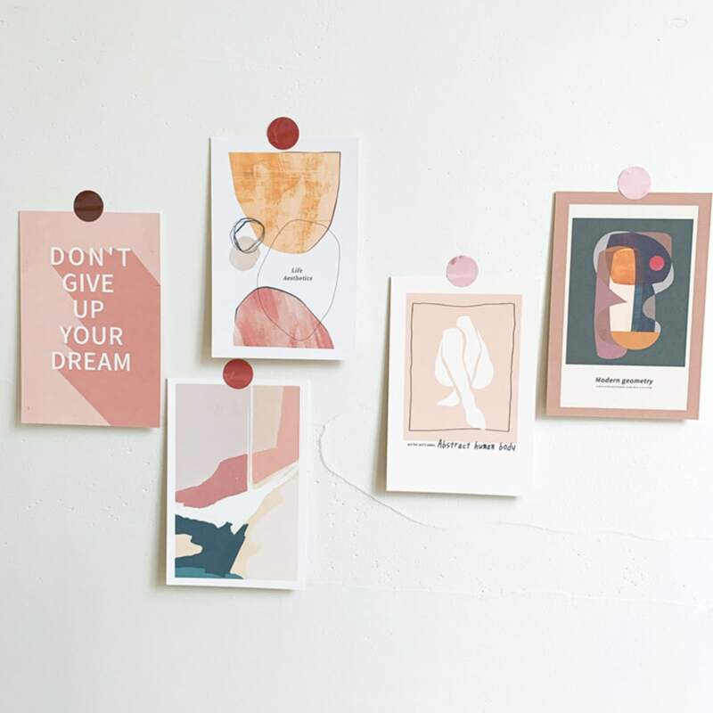 

5pcs Abstract Pattern Card, Multicolor