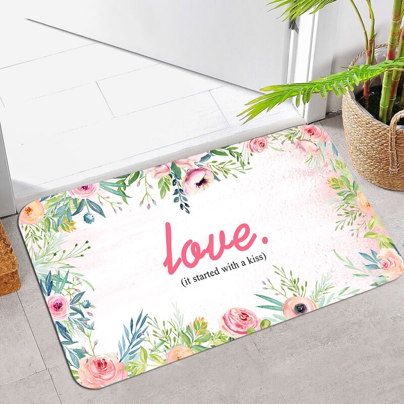 

Flower Print Floor Mat, Multicolor