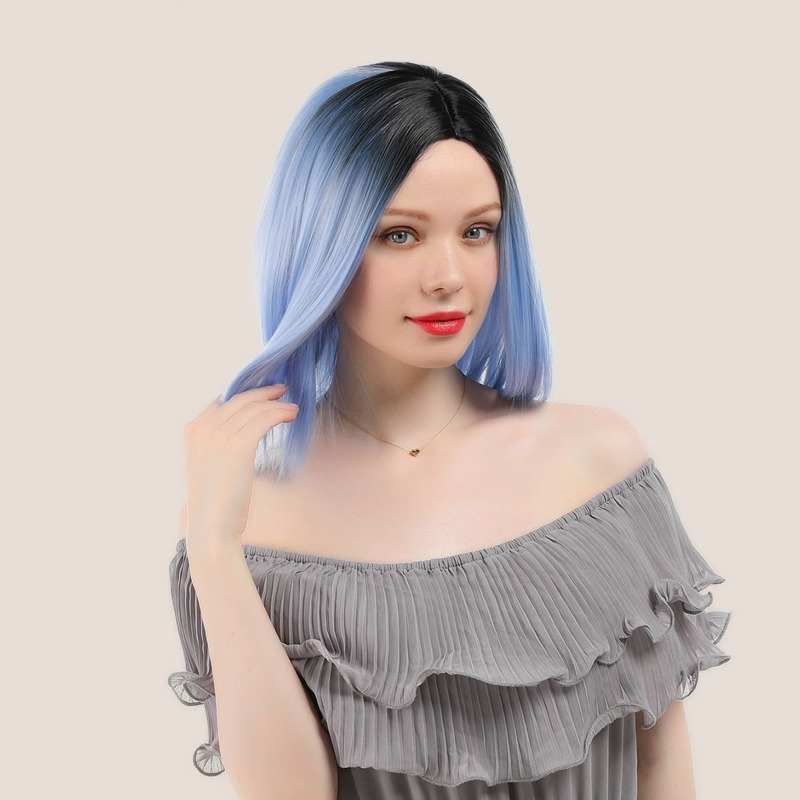 

Natural Ombre Straight Wig, Blue
