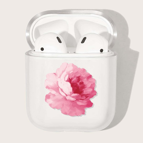 

Flower Print Clear Airpods Case