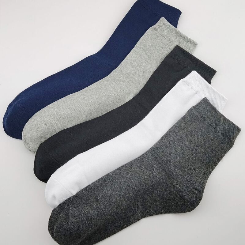 

Guys 5pairs Solid Crew Socks, Multicolor
