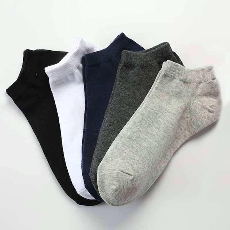 

Guys 5pairs Solid Ankle Socks, Multicolor
