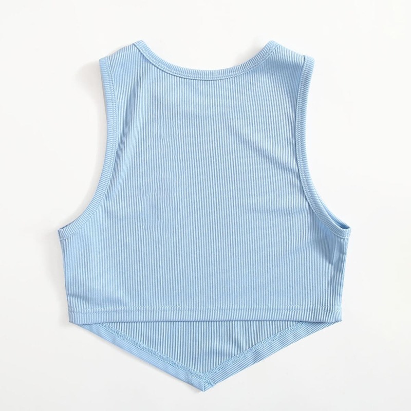 

Ribbed Bandana Tank Top, Baby blue