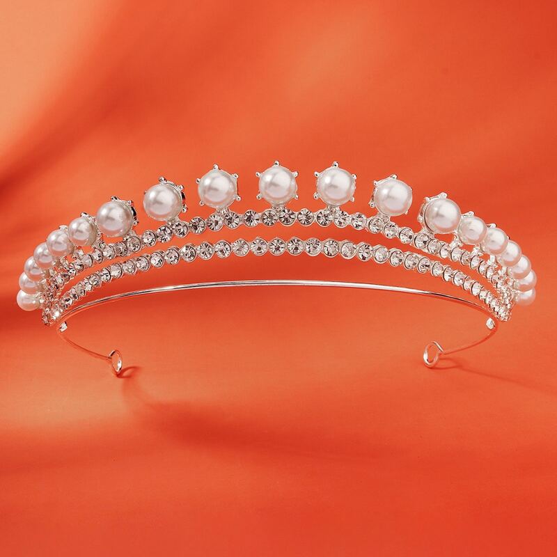 

Faux Pearl & Rhinestone Decor Hair Hoop, Silver