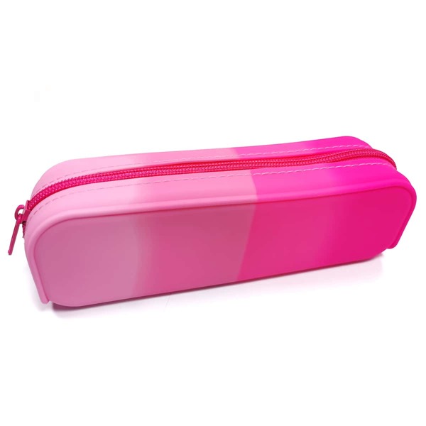 

Gradient Color Silicone Pencil Case, Hot pink