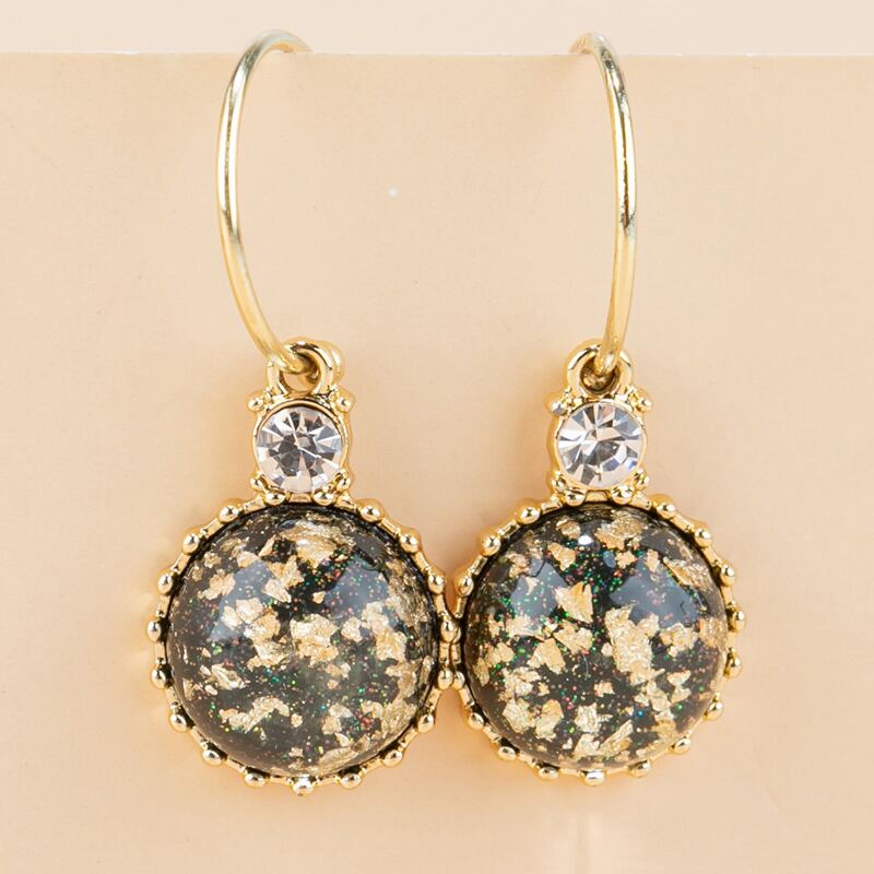 

Rhinestone Detail Round Design Earrings, Multicolor