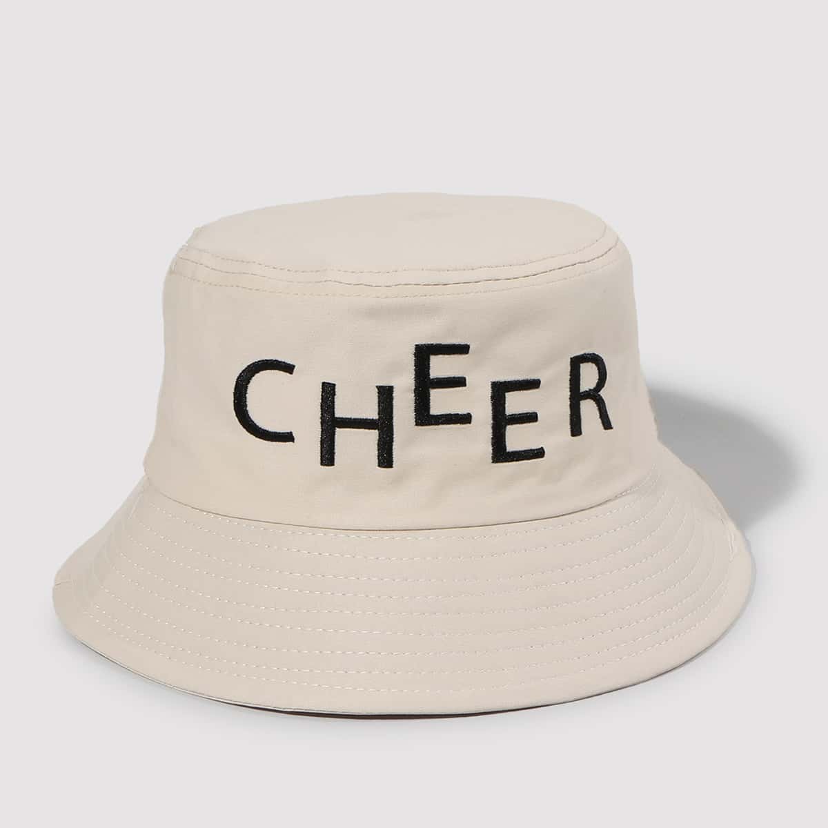 

Letter Graphic Bucket Hat, Beige