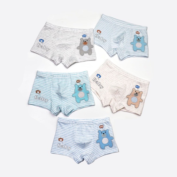 

Toddler Boys 5pcs Striped & Letter Graphic Underwear, Multicolor