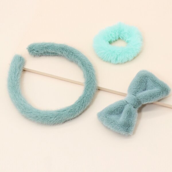 

3pcs Kids Fluffy Hair Accessory, Blue