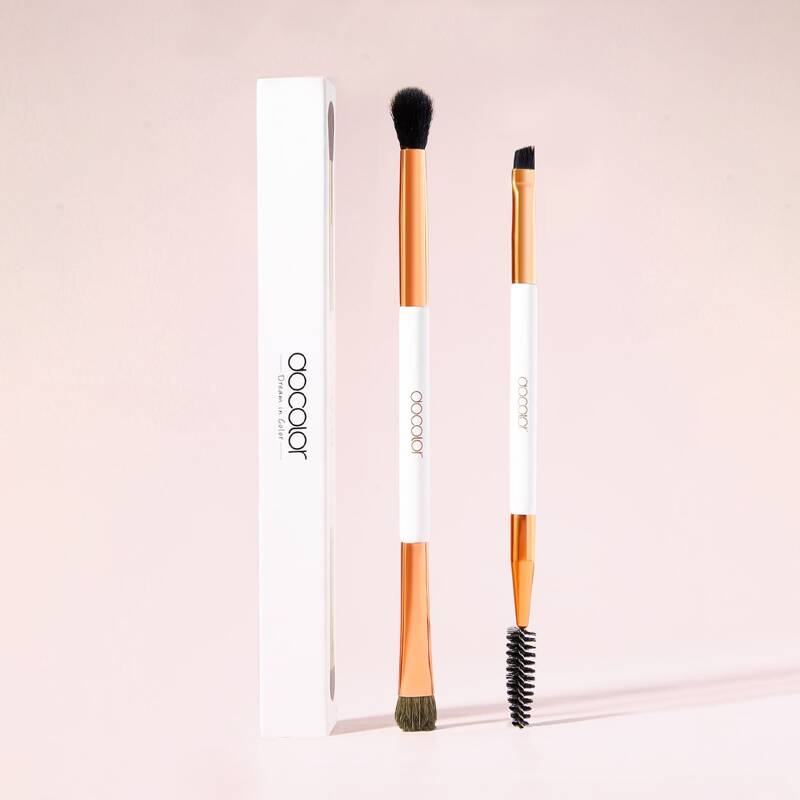 

1pc Eyeshadow Brush & 1pc Eyebrow Brush, White