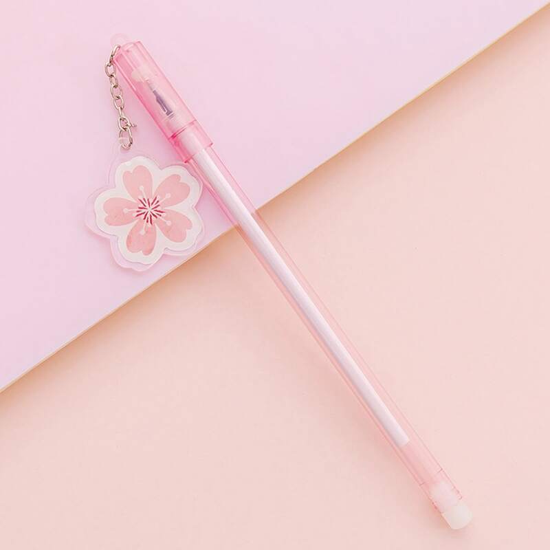 

2pcs Random Floral Gel Pen, Multicolor