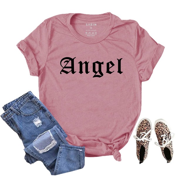 

Letter Graphic Tee, Dusty pink