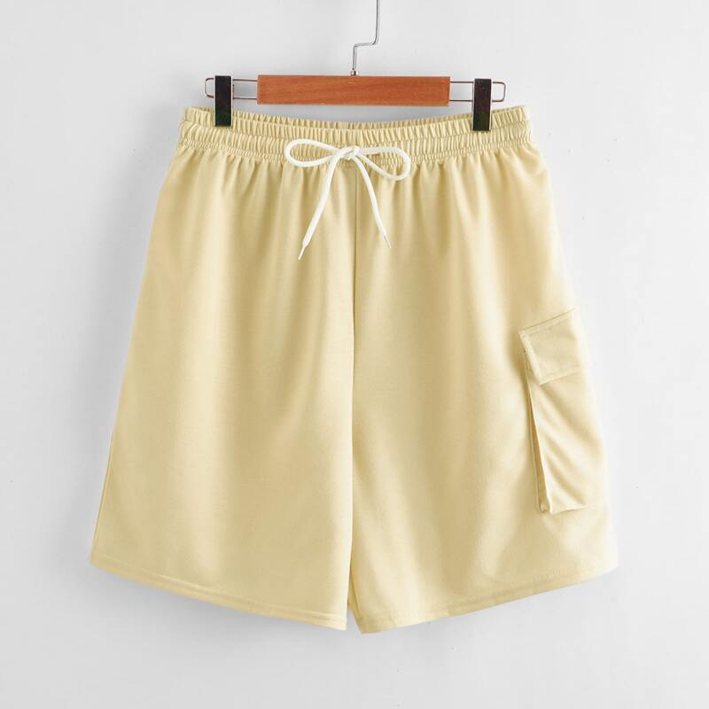 

Drawstring Cargo Shorts, Beige