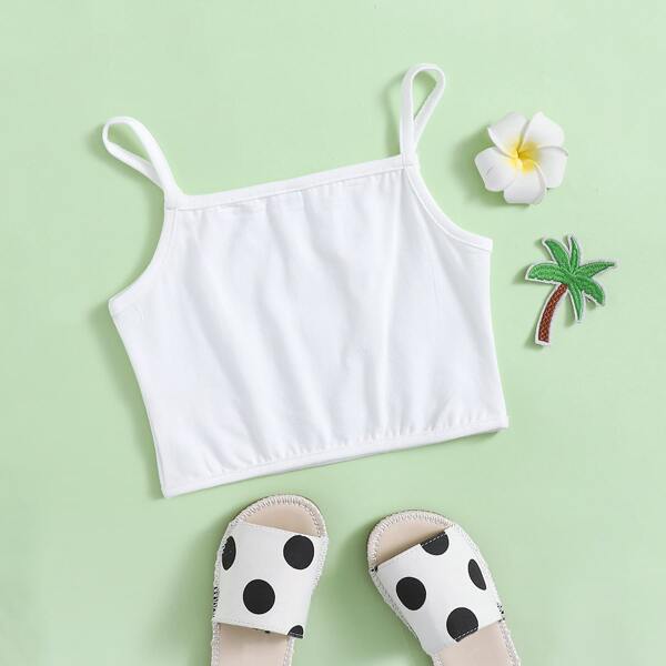 

Toddler Girls Solid Cami Top, White