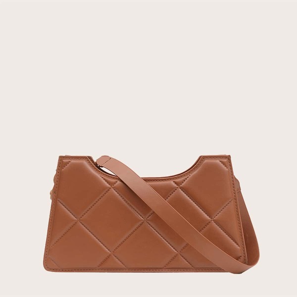 

Quilted Shoulder Bag, Brown