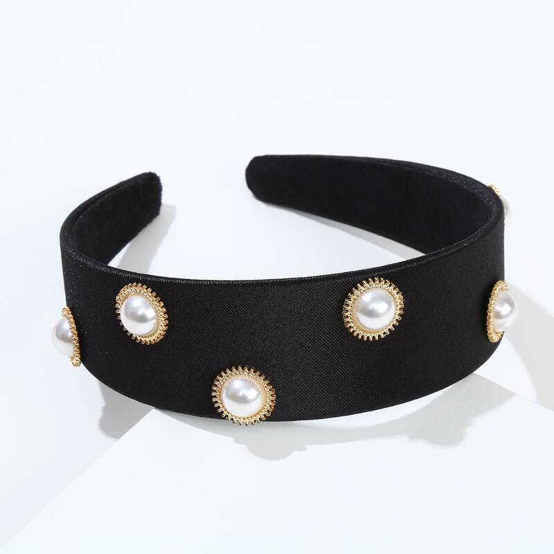 

Faux Pearl Decor Hair Hoop, Black