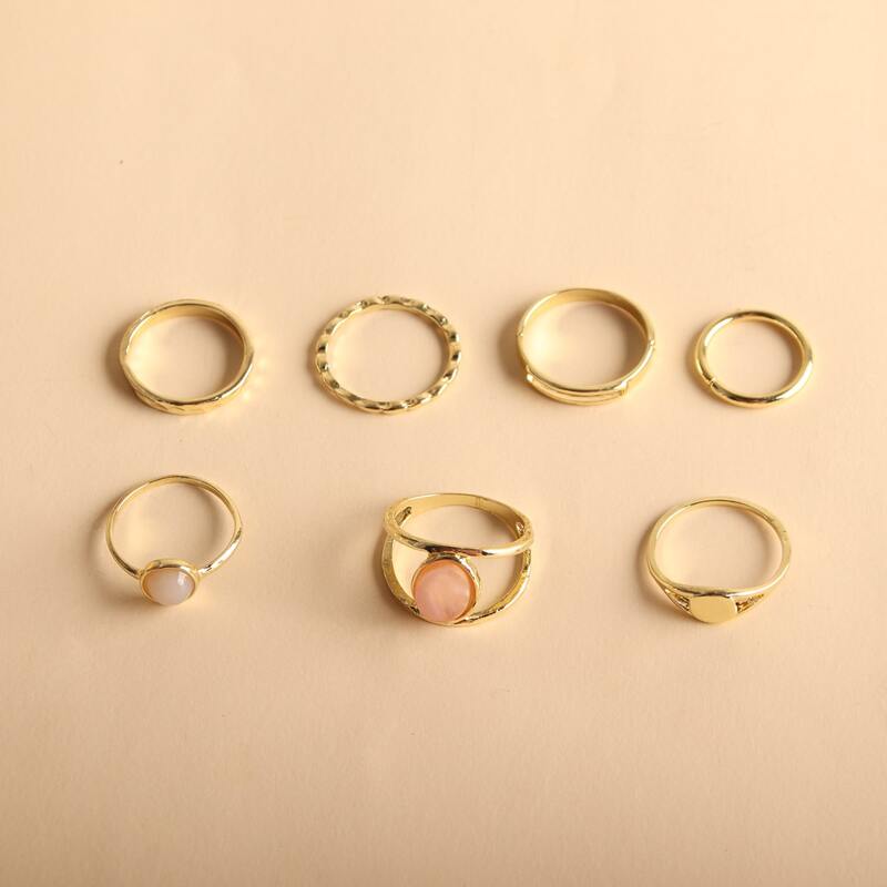 

7pcs Crystal Ring, Gold