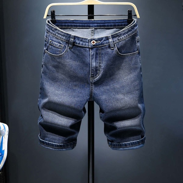 

Men Pocket Button Fly Denim Shorts, Dark wash