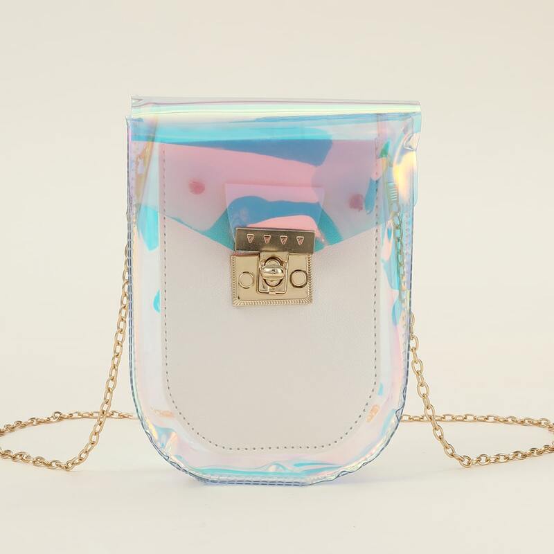 

Holographic Chain Crossbody Phone Bag, Multicolor