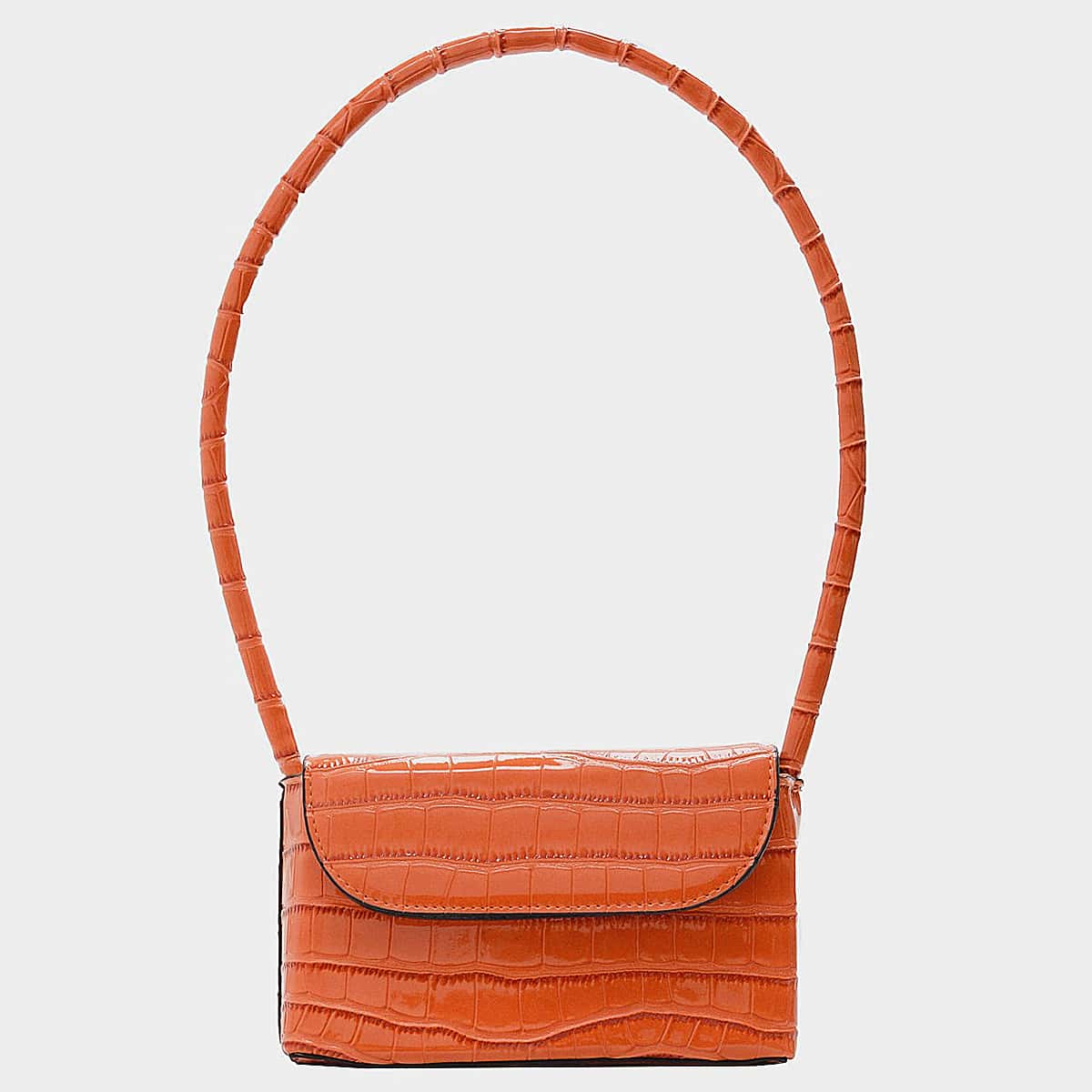 

Croc Embossed Baguette Bag, Orange